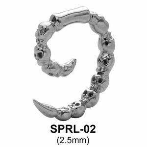 Skull n Bones Ear Spiral SPRL-02